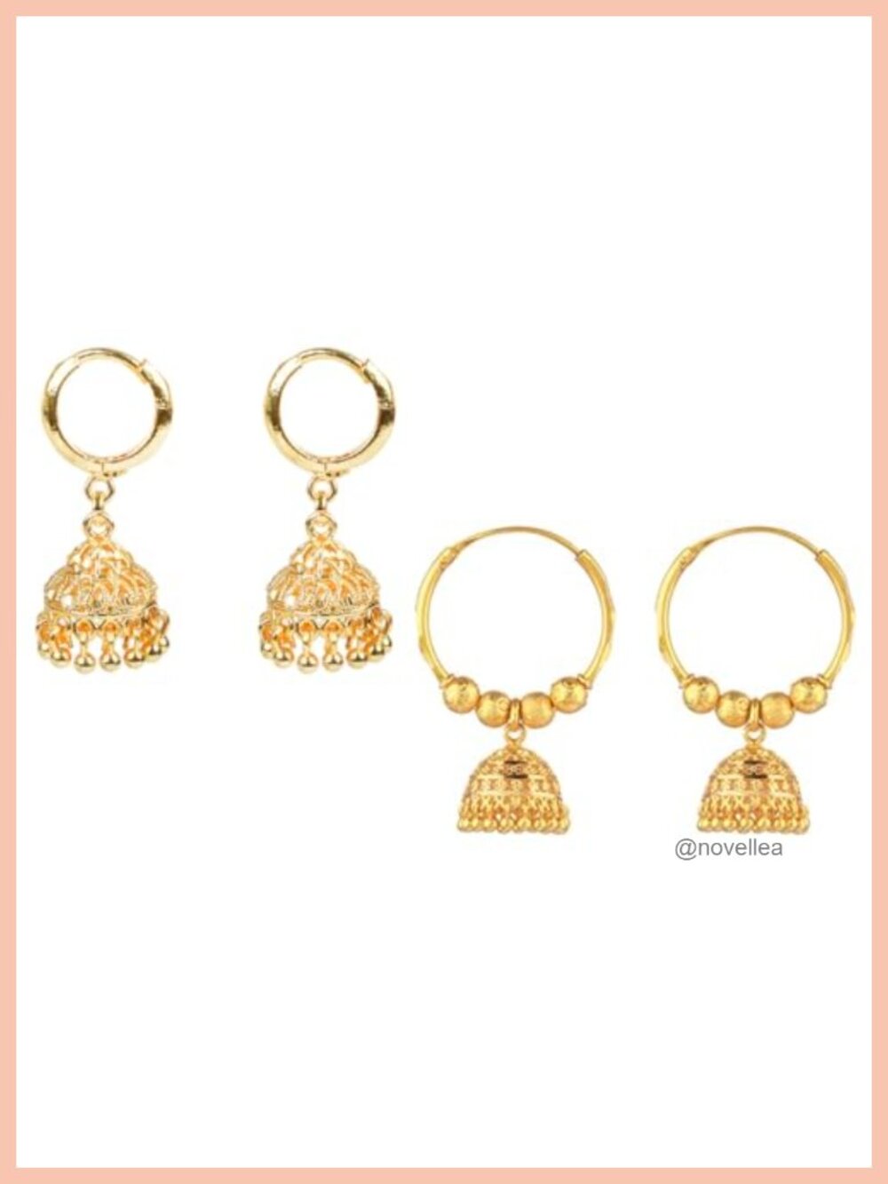 Efulgenz Indian Hoop Gold Tone Bridal Jhumkas Dangle Multipack Earrings